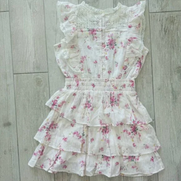 NWOT LoveShackFancy Girls Decker Floral Poplin Lace Dress 7/8Y - Picture 3 of 3